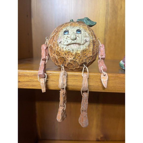 Anthropomorphic Fruit Shelf Sitters Set of 3 Watermelon Orange Pear - Picture 2 of 6